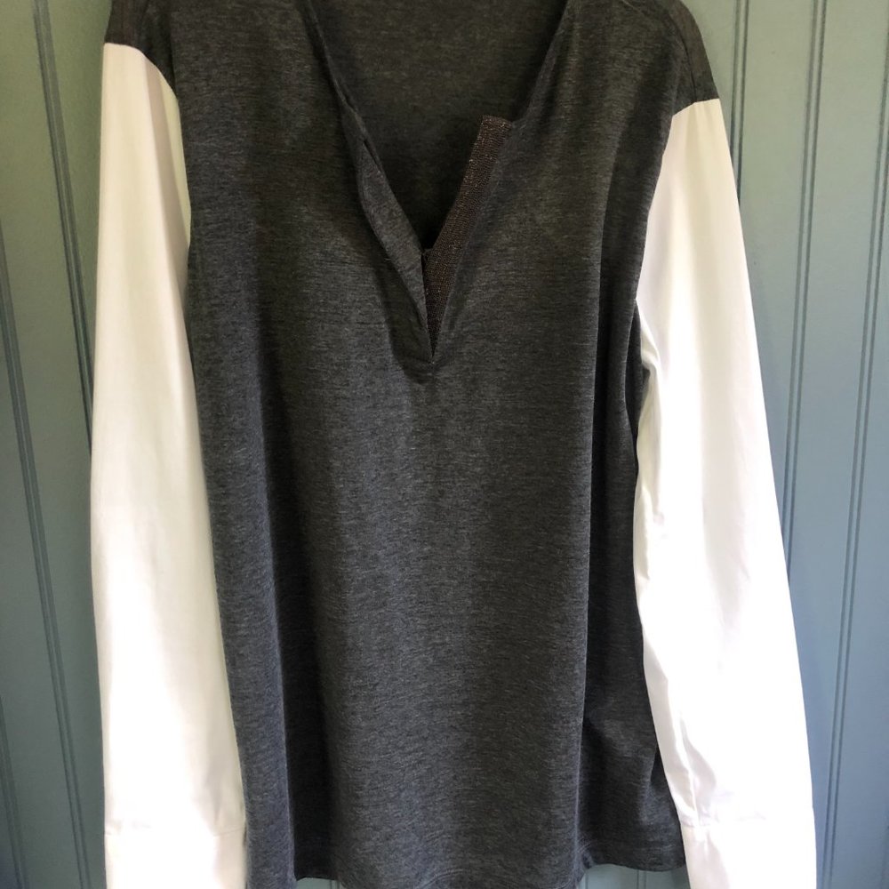 Brunello Cucinell Mixed-Media Top